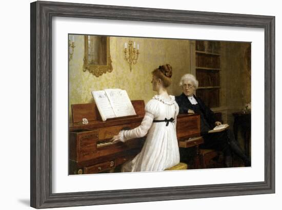 The Piano Lesson-Edmund Blair Leighton-Framed Art Print