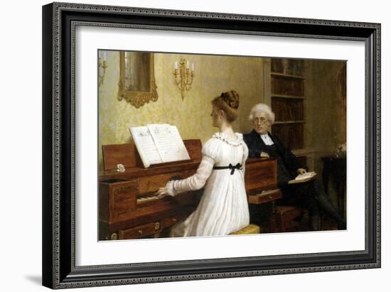 The Piano Lesson-Edmund Blair Leighton-Framed Art Print