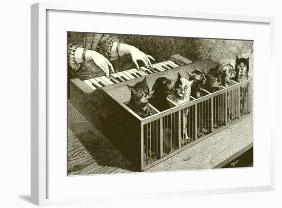 The Piano of Cats-English School-Framed Giclee Print