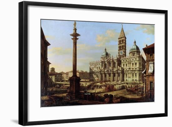 The Piazza and Church of Santa Maria Maggiore in Rome, 1739-Bernardo Bellotto-Framed Giclee Print