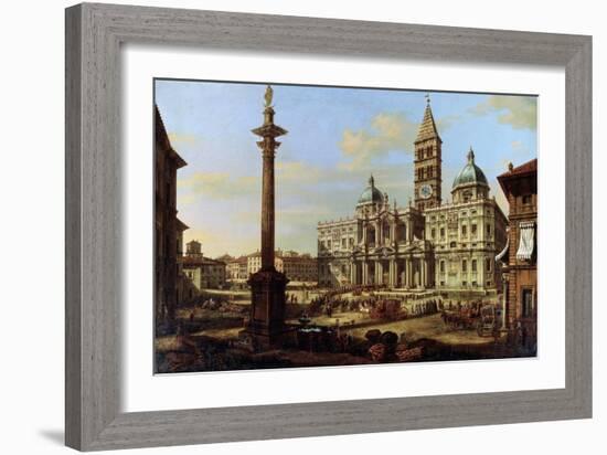 The Piazza and Church of Santa Maria Maggiore in Rome, 1739-Bernardo Bellotto-Framed Giclee Print