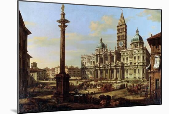 The Piazza and Church of Santa Maria Maggiore in Rome, 1739-Bernardo Bellotto-Mounted Giclee Print