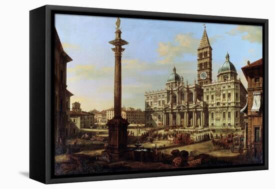 The Piazza and Church of Santa Maria Maggiore in Rome, 1739-Bernardo Bellotto-Framed Premier Image Canvas