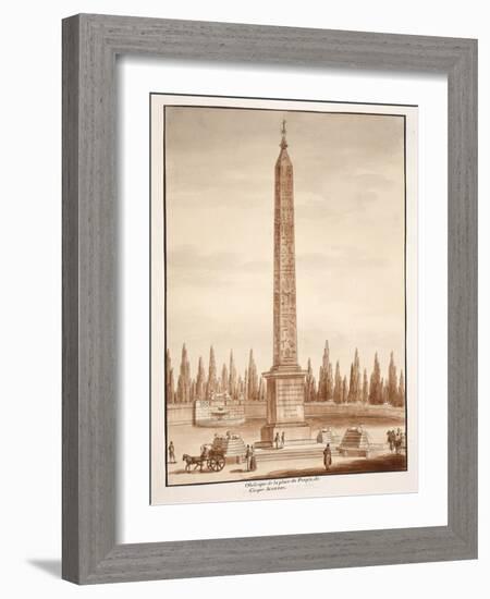 The Piazza Del Popolo Obelisk, from the Circus Maximus, 1833-Agostino Tofanelli-Framed Giclee Print