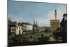 The Piazza Della Signoria in Florence, 1742-Bernardo Bellotto-Mounted Giclee Print