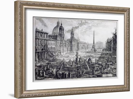 The Piazza Navona, from 'Le Antichita Romane De G.B. Piranesi (1756)', Published Paris 1835-Giovanni Battista Piranesi-Framed Giclee Print