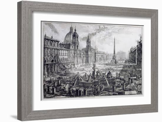 The Piazza Navona, from 'Le Antichita Romane De G.B. Piranesi (1756)', Published Paris 1835-Giovanni Battista Piranesi-Framed Giclee Print