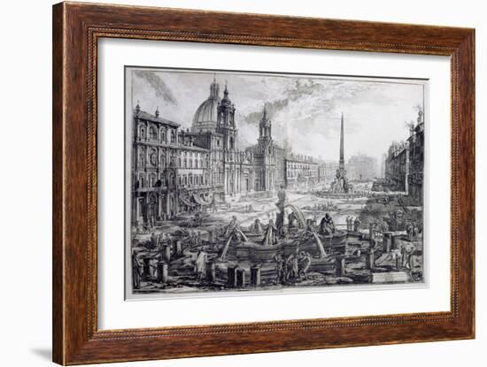 The Piazza Navona, from 'Le Antichita Romane De G.B. Piranesi (1756)', Published Paris 1835-Giovanni Battista Piranesi-Framed Giclee Print