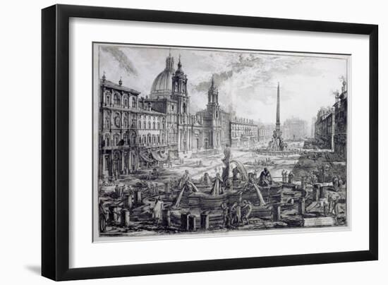 The Piazza Navona, from 'Le Antichita Romane De G.B. Piranesi (1756)', Published Paris 1835-Giovanni Battista Piranesi-Framed Giclee Print