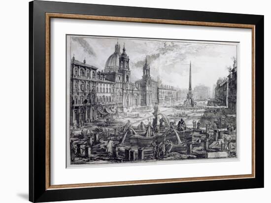 The Piazza Navona, from 'Le Antichita Romane De G.B. Piranesi (1756)', Published Paris 1835-Giovanni Battista Piranesi-Framed Giclee Print