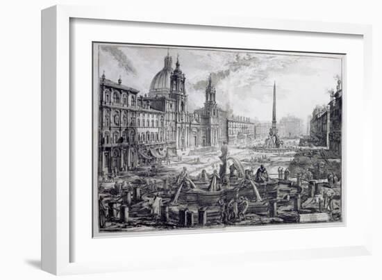 The Piazza Navona, from 'Le Antichita Romane De G.B. Piranesi (1756)', Published Paris 1835-Giovanni Battista Piranesi-Framed Giclee Print