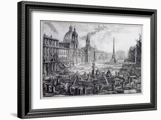 The Piazza Navona, from 'Le Antichita Romane De G.B. Piranesi (1756)', Published Paris 1835-Giovanni Battista Piranesi-Framed Giclee Print