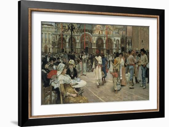 The Piazza of Saint Marks, Venice, 1883, by William Logsdail, 1859-1944, English painting,-William Logsdail-Framed Art Print