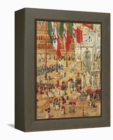 The Piazza of St. Marks, Venice-Maurice Brazil Prendergast-Framed Premier Image Canvas