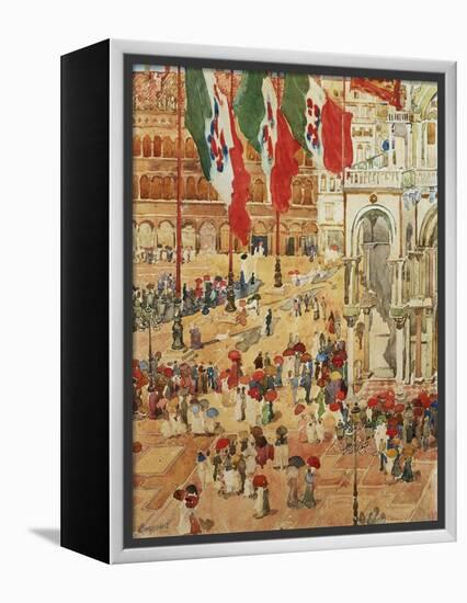 The Piazza of St. Marks, Venice-Maurice Brazil Prendergast-Framed Premier Image Canvas