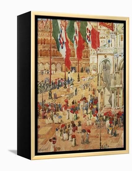 The Piazza of St. Marks, Venice-Maurice Brazil Prendergast-Framed Premier Image Canvas