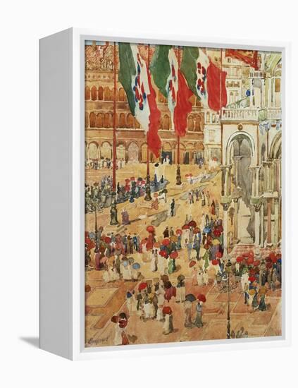 The Piazza of St. Marks, Venice-Maurice Brazil Prendergast-Framed Premier Image Canvas