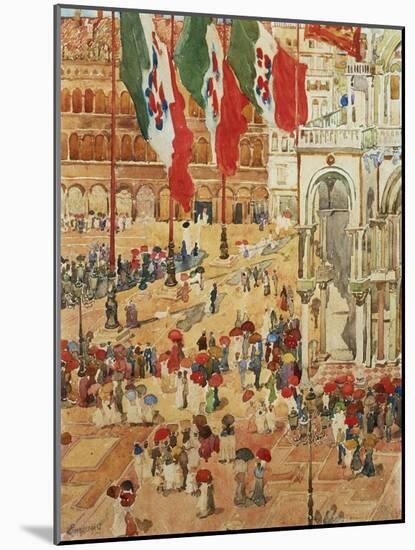 The Piazza of St. Marks, Venice-Maurice Brazil Prendergast-Mounted Giclee Print