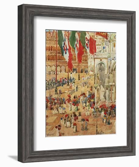 The Piazza of St. Marks, Venice-Maurice Brazil Prendergast-Framed Giclee Print