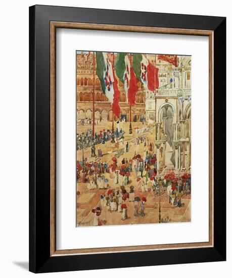 The Piazza of St. Marks, Venice-Maurice Brazil Prendergast-Framed Giclee Print