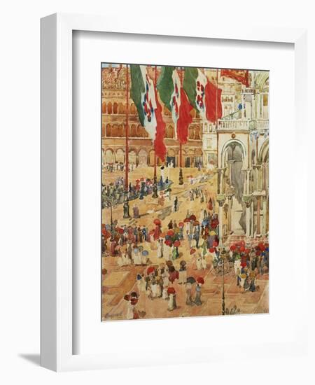 The Piazza of St. Marks, Venice-Maurice Brazil Prendergast-Framed Giclee Print