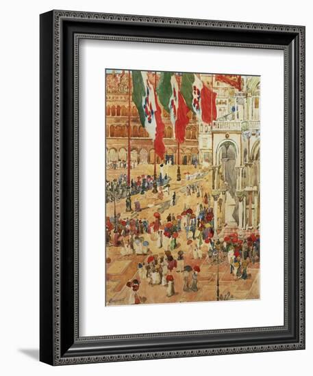 The Piazza of St. Marks, Venice-Maurice Brazil Prendergast-Framed Giclee Print