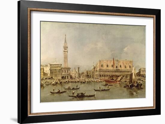 The Piazzetta and the Palazzo Ducale from the Basin of San Marco-Francesco Guardi-Framed Giclee Print