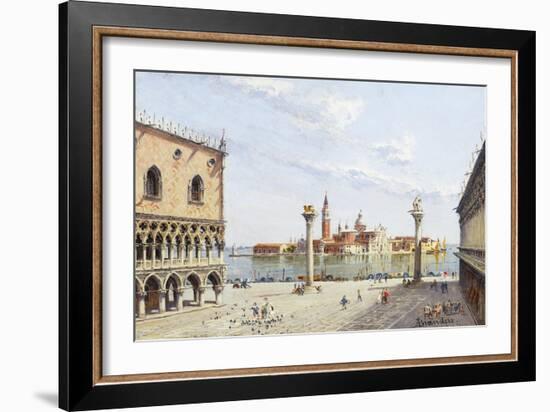 The Piazzetta, Venice, with San Giorgio Maggiore Beyond-Antonietta Brandeis-Framed Giclee Print