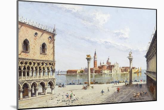 The Piazzetta, Venice, with San Giorgio Maggiore Beyond-Antonietta Brandeis-Mounted Giclee Print