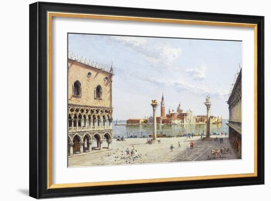 The Piazzetta, Venice, with San Giorgio Maggiore Beyond-Antonietta Brandeis-Framed Giclee Print