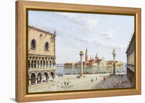 The Piazzetta, Venice, with San Giorgio Maggiore Beyond-Antonietta Brandeis-Framed Premier Image Canvas