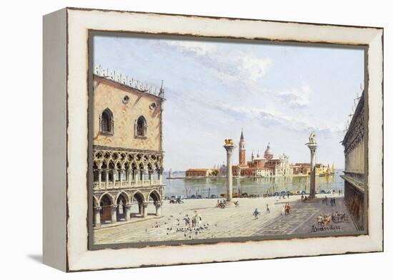 The Piazzetta, Venice, with San Giorgio Maggiore Beyond-Antonietta Brandeis-Framed Premier Image Canvas