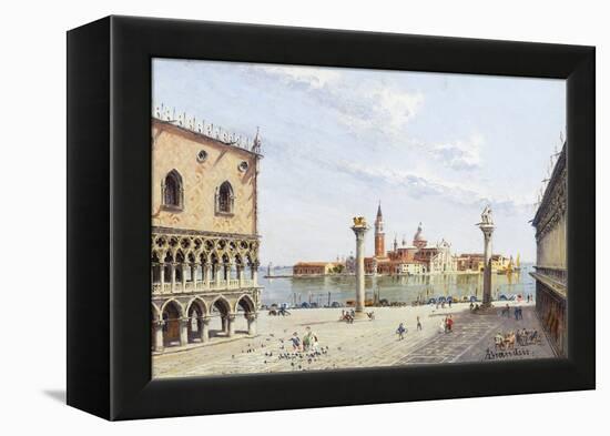 The Piazzetta, Venice, with San Giorgio Maggiore Beyond-Antonietta Brandeis-Framed Premier Image Canvas