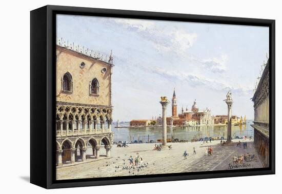 The Piazzetta, Venice, with San Giorgio Maggiore Beyond-Antonietta Brandeis-Framed Premier Image Canvas
