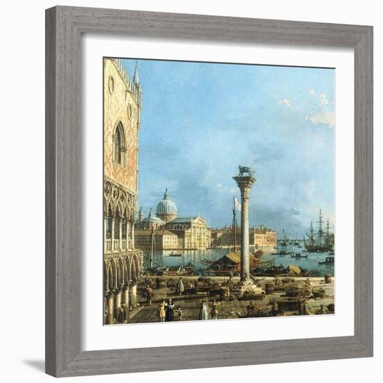 The Piazzetta, Venice, with the Bacino Di S. Marco and the Isola Di S. Giorgio Magiore-Canaletto-Framed Giclee Print