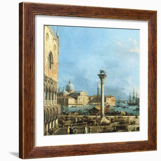 The Piazzetta, Venice, with the Bacino Di S. Marco and the Isola Di S. Giorgio Magiore-Canaletto-Framed Giclee Print