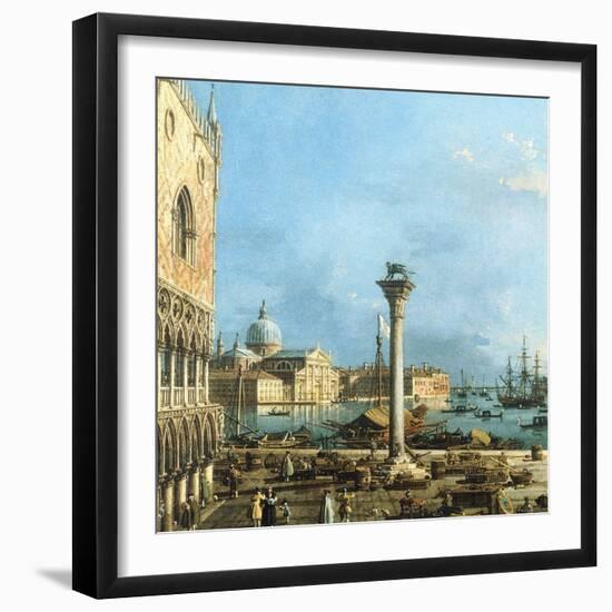 The Piazzetta, Venice, with the Bacino Di S. Marco and the Isola Di S. Giorgio Magiore-Canaletto-Framed Giclee Print