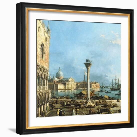 The Piazzetta, Venice, with the Bacino Di S. Marco and the Isola Di S. Giorgio Magiore-Canaletto-Framed Giclee Print