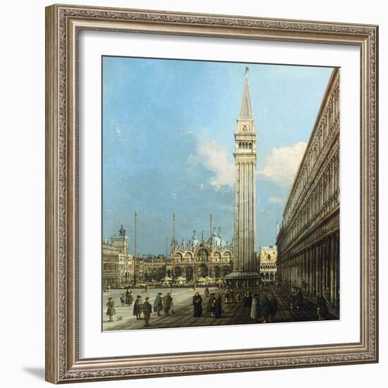 The Piazzetta, Venice, with the Bacino Di S. Marco and the Isola Di S. Giorgio Magiore-Canaletto-Framed Giclee Print