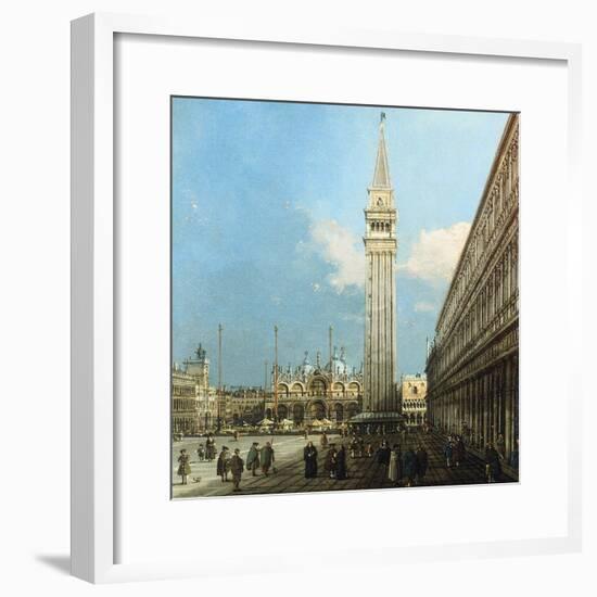 The Piazzetta, Venice, with the Bacino Di S. Marco and the Isola Di S. Giorgio Magiore-Canaletto-Framed Giclee Print