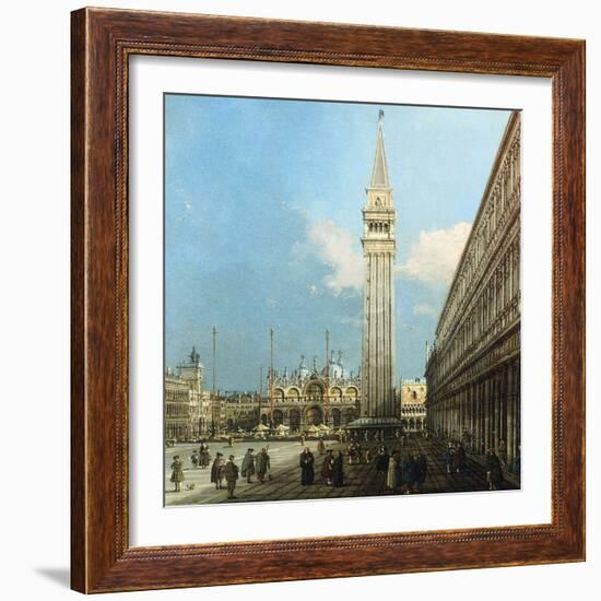 The Piazzetta, Venice, with the Bacino Di S. Marco and the Isola Di S. Giorgio Magiore-Canaletto-Framed Giclee Print