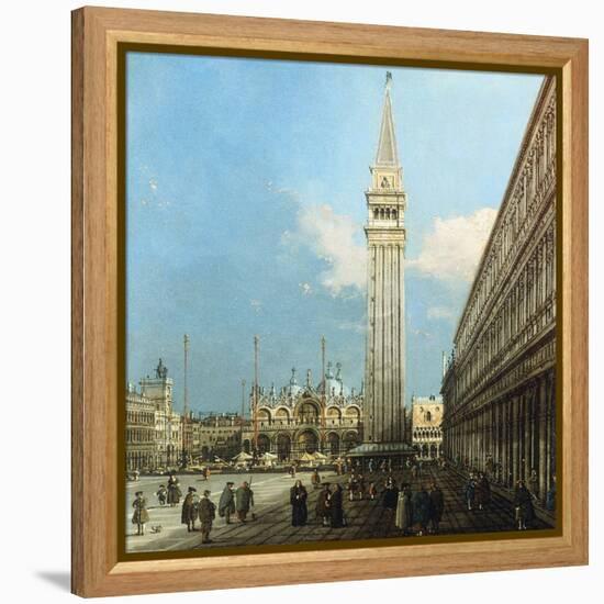 The Piazzetta, Venice, with the Bacino Di S. Marco and the Isola Di S. Giorgio Magiore-Canaletto-Framed Premier Image Canvas