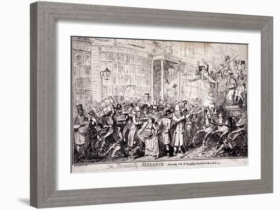The Picadilly Nuisance, London, 1818-George Cruikshank-Framed Giclee Print