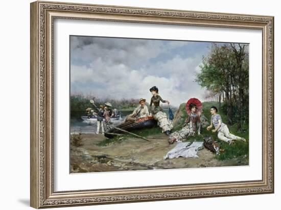 The Picnic, 1880-Eugène Boudin-Framed Giclee Print