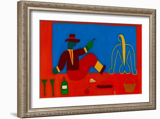 The picnic, 1998, (oil on linen)-Cristina Rodriguez-Framed Giclee Print