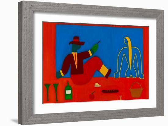 The picnic, 1998, (oil on linen)-Cristina Rodriguez-Framed Giclee Print