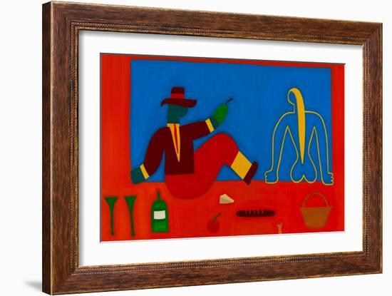 The picnic, 1998, (oil on linen)-Cristina Rodriguez-Framed Giclee Print