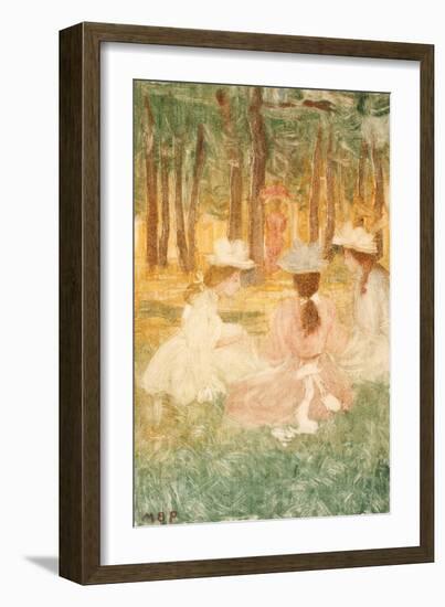 The Picnic, C.1895-97-Maurice Brazil Prendergast-Framed Giclee Print