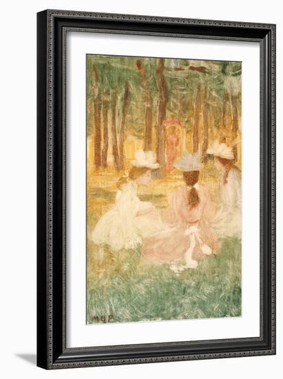 The Picnic, C.1895-97-Maurice Brazil Prendergast-Framed Giclee Print