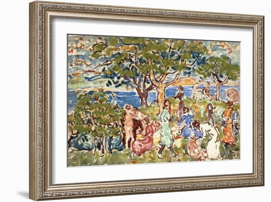 The Picnic, C.1912-15-Maurice Brazil Prendergast-Framed Giclee Print